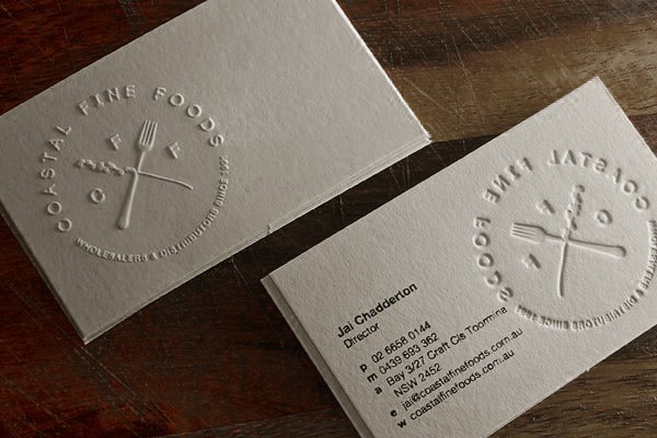 Dập nổi card visit